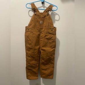 Carhart plaid lined overalls